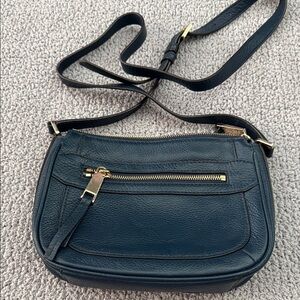 Michael Kors Navy Leather Crossbody Bag